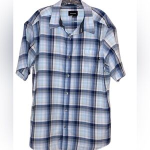 Marmot Notus Plaid Blue Short Sleeve Button Up Outdoor Shirt SZ XL
